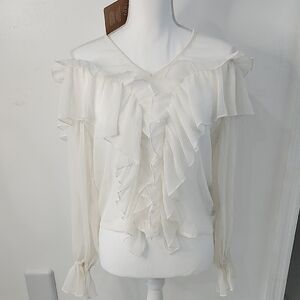 Vero Moda Cream Ruffle Blouse